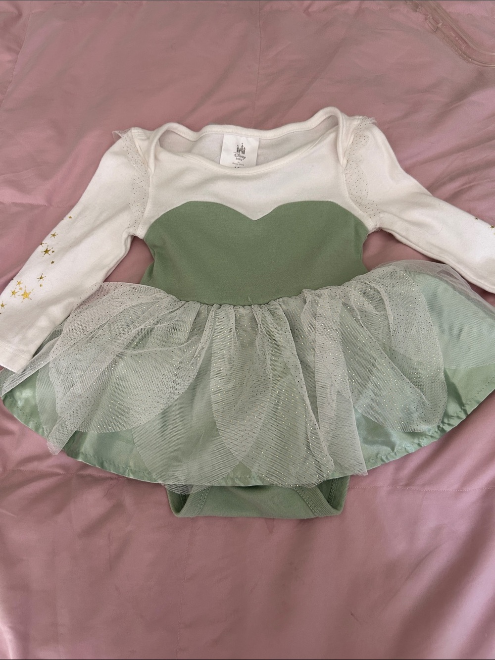 Disney Green and White Tulle Tutu Bodysuit Costume